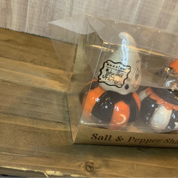 Johanna Parker Salt Pepper Cat Ghost Happy Faces Halloween New — Package Torn - Picture 5 of 8